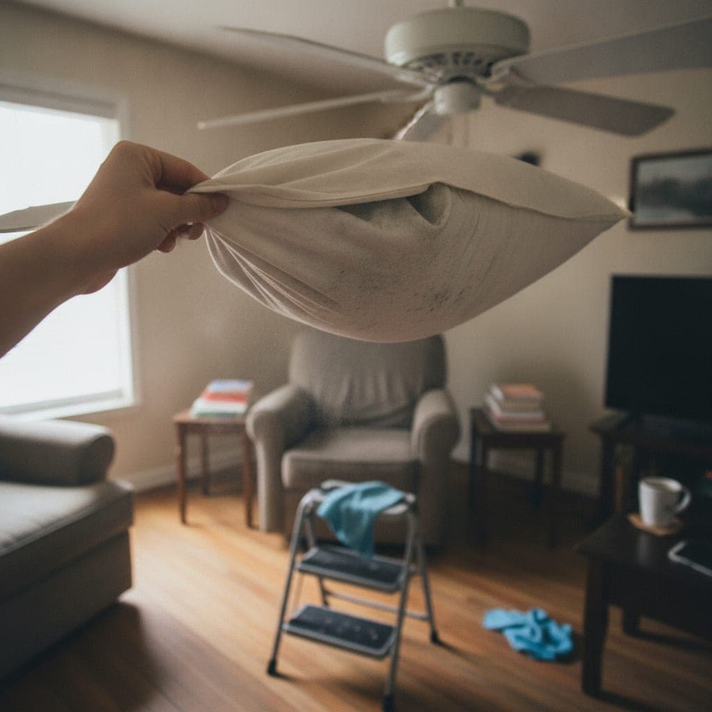 How to Clean Ceiling Fan Blades Without Dusting the Whole Room